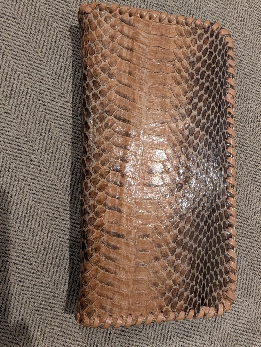 Handmade Textured Snake-Embossed Wallet